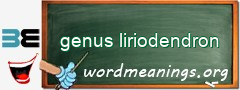 WordMeaning blackboard for genus liriodendron